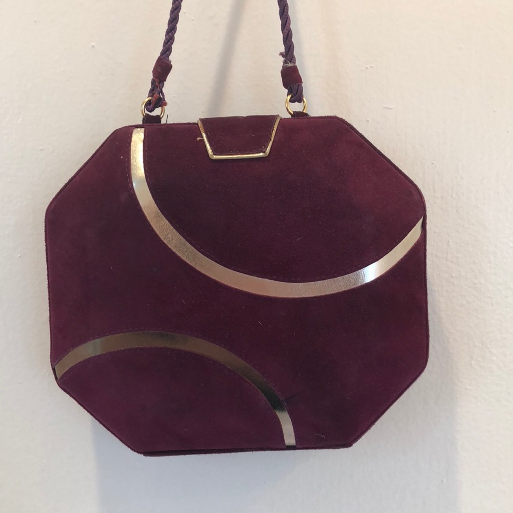 Small vintage purple shoulder bag or clutch
